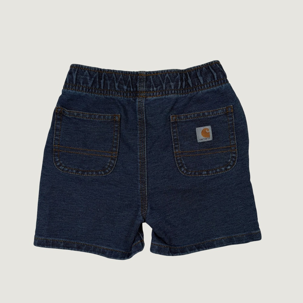 Carhartt Toddler Boys Dark Wash Denim Shorts 24M Elastic Waist